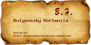 Bulyovszky Hortenzia névjegykártya